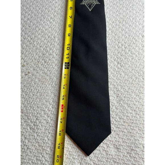 Black Edwards Clip-On BlackTie Diamond Embroidery Mens Teacher Career - Picture 6 of 7